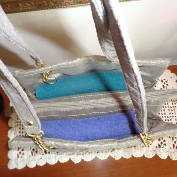 Relic Quilted Metallic Gold Shimmer Satchel - Picture 5 of 12